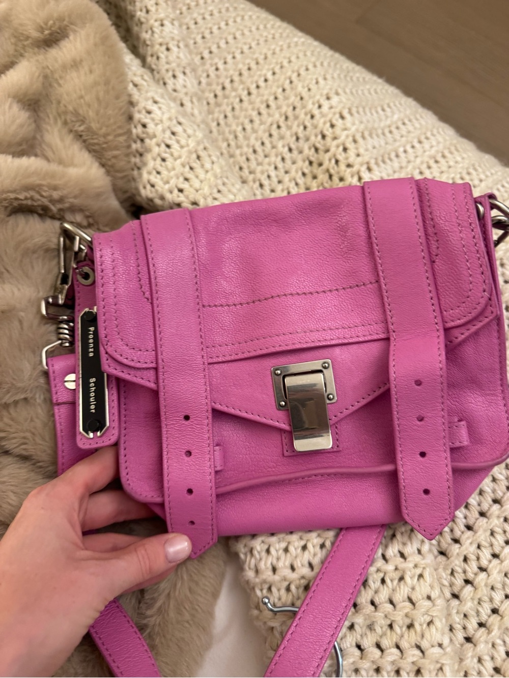 Proenza Schouler Hot Pink Leather Crossbody Bag